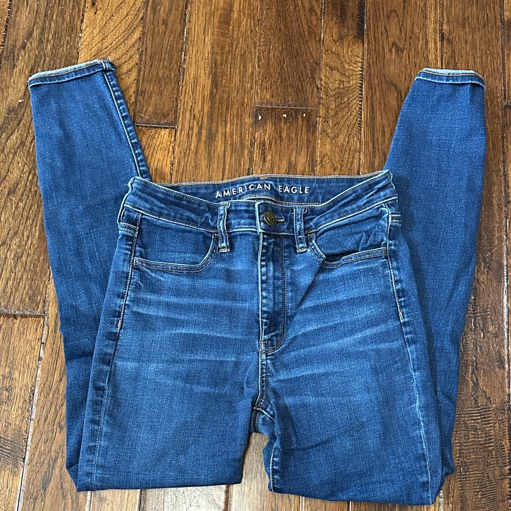 American Eagle Outfitters Women's Medium Blue Skinny Jeans - Picture 4 of 4